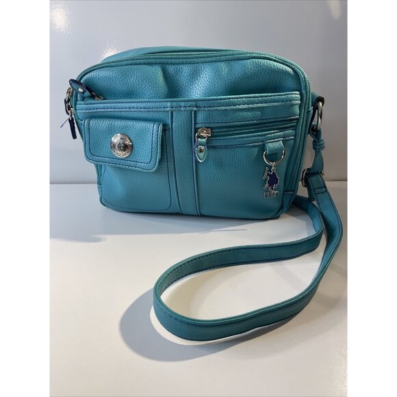 Polo Handbags - US Polo Association Crossbody Shoulder Strap Adjustable Purse‎ Bag Teal Blue